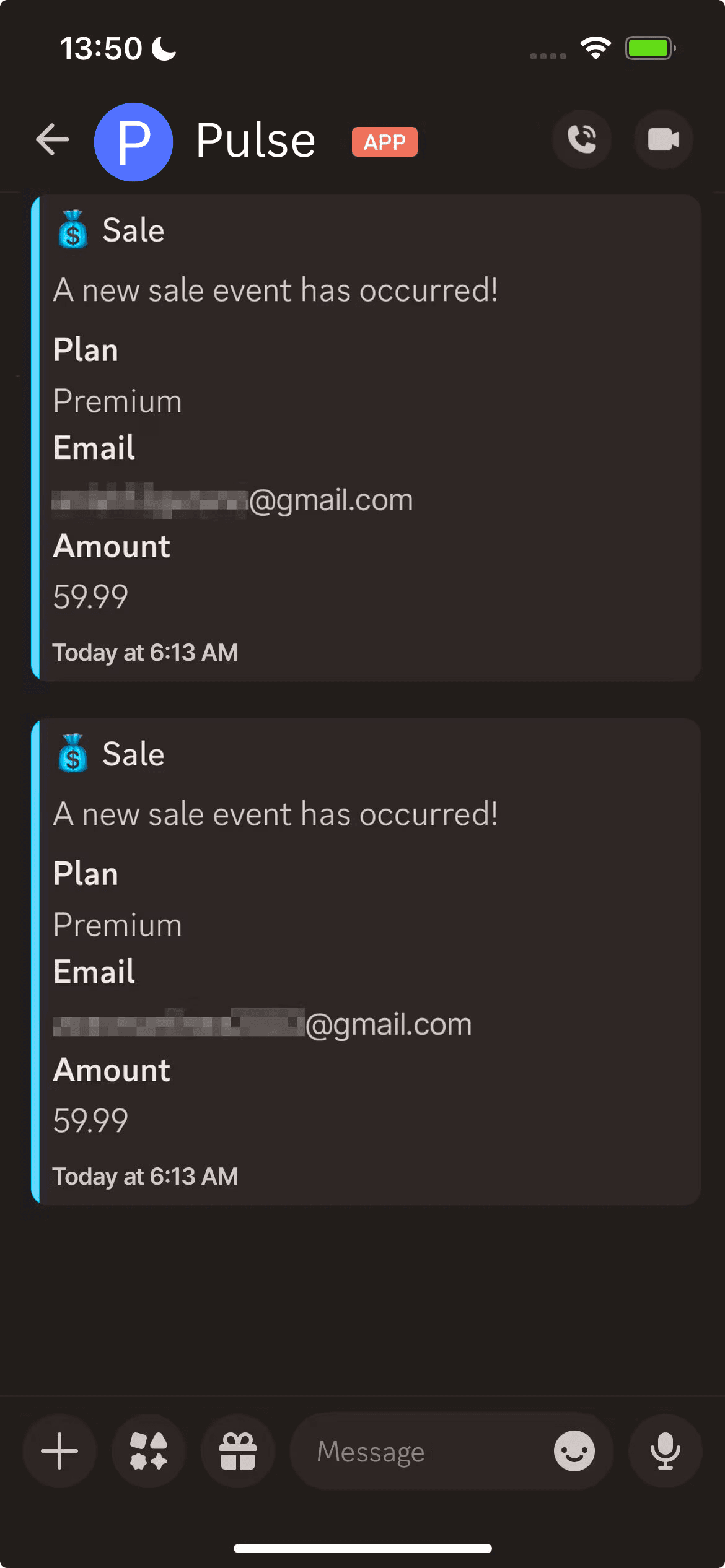 Phone screen displaying app interface